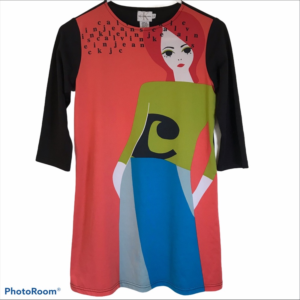 Calvin Klein Graphic Tunic Top L